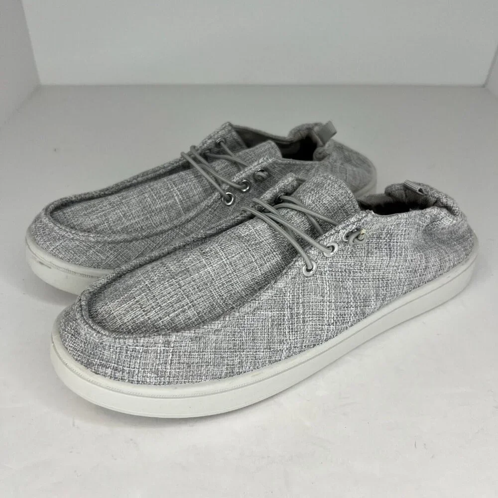 Solemates Mens Gray Lightweight Comfort Low Top Canvas Size 10 Slip On Shoes